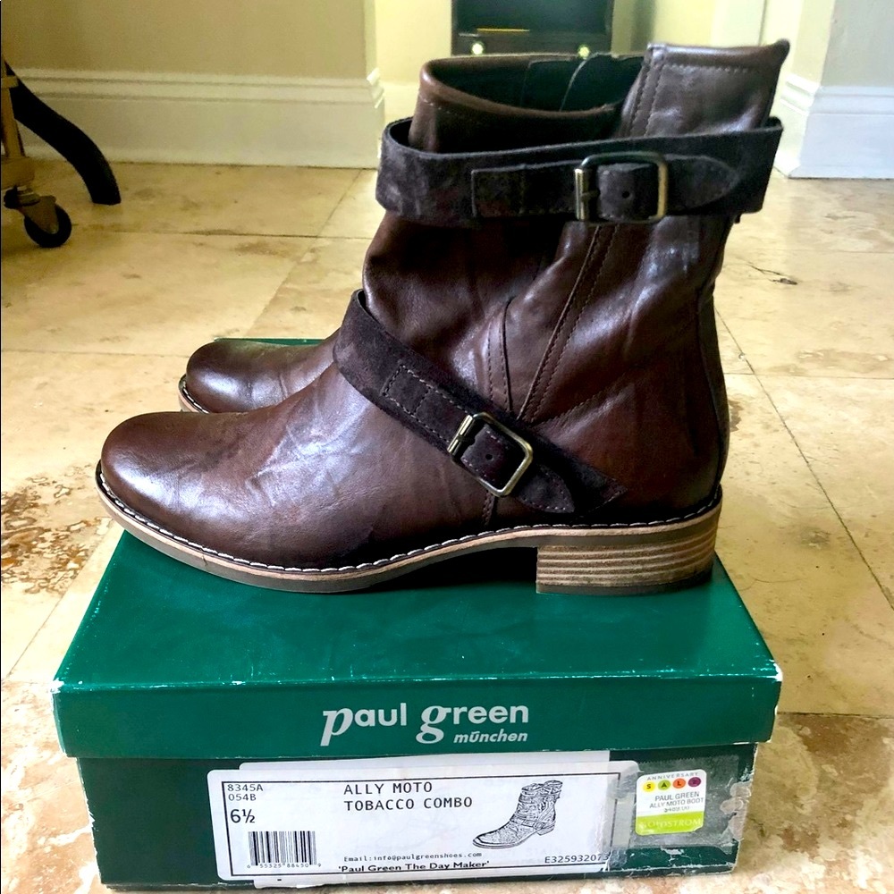 Paul Green ‘Ally’ Belted Moto Boot- Size 6.5